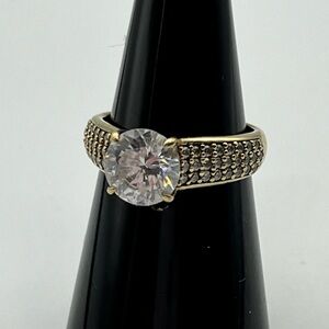 Daniel K Sterling silver 925 gold tone cubic zirconia ring size 6.5